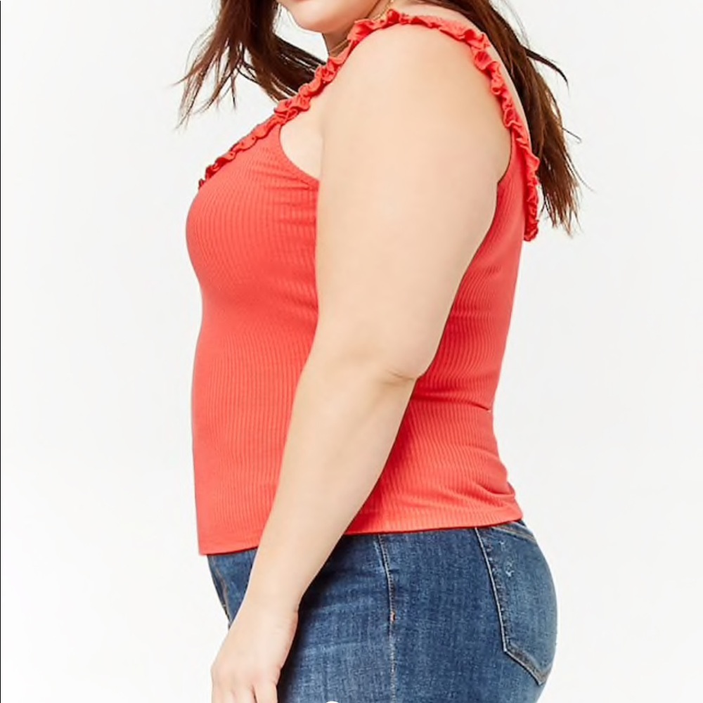 Plus Size Ruffle Ribbed Knit Top - Picture 2 of 4